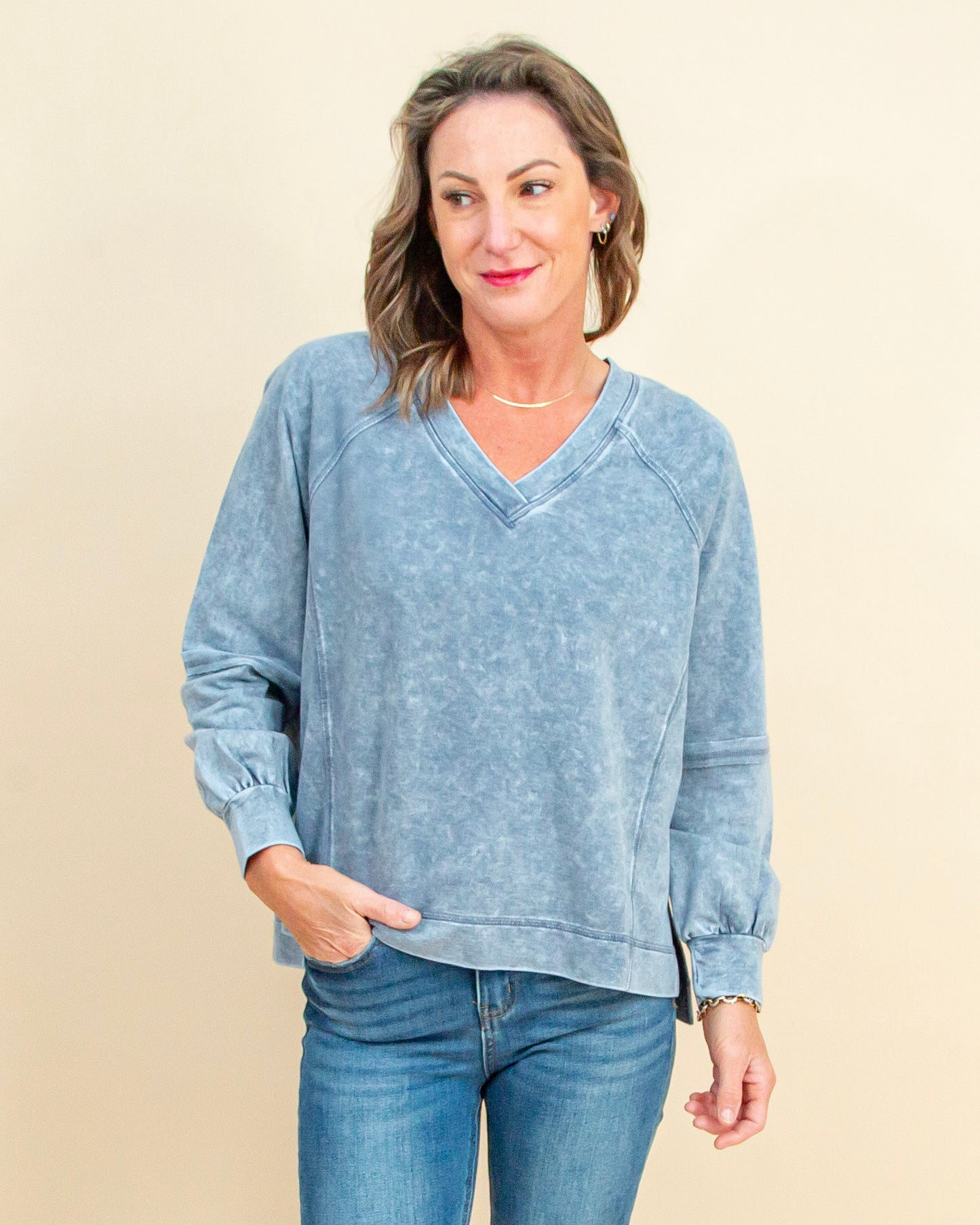 Relaxed Routine Pullover in Indigo (8866228568315)