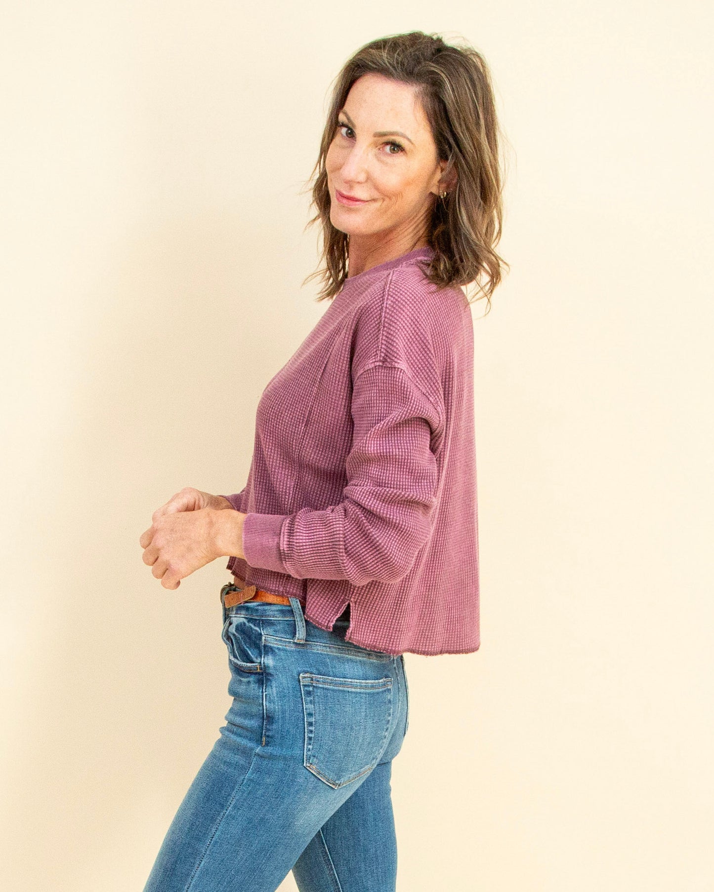Angel Mini Thermal Top in Merlot (9104322822395)