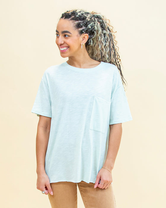Easy Obsession Oversized Tee in Lt. Mint (8330507059451)
