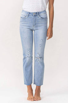  Lani High Rise Distressed Cropped Straight Jeans (8330544349435)