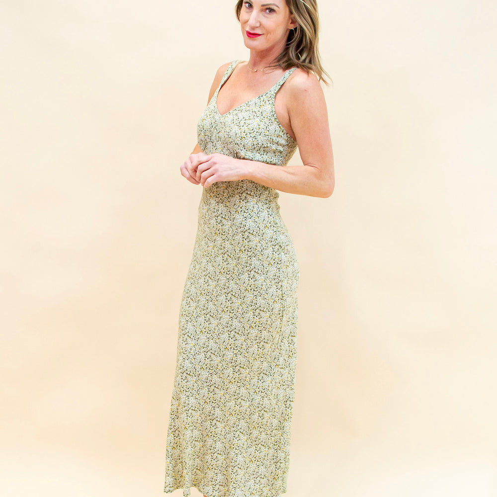 
                  
                    Love in Bloom Midi Dress in Olive (8955518943483)
                  
                