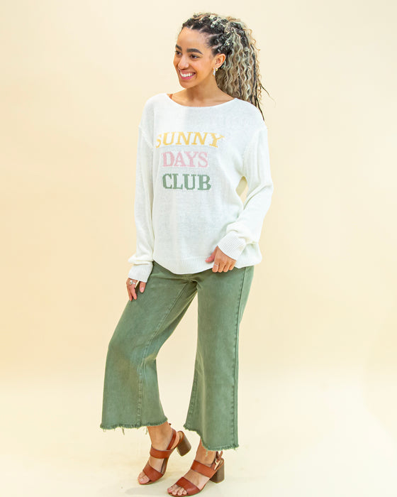 Sunny Days Club Sweater in White (8322865398011)