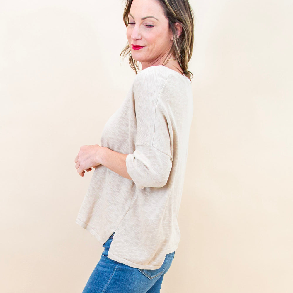 Relaxed State Sweater Tee in Beige (8992696303867)