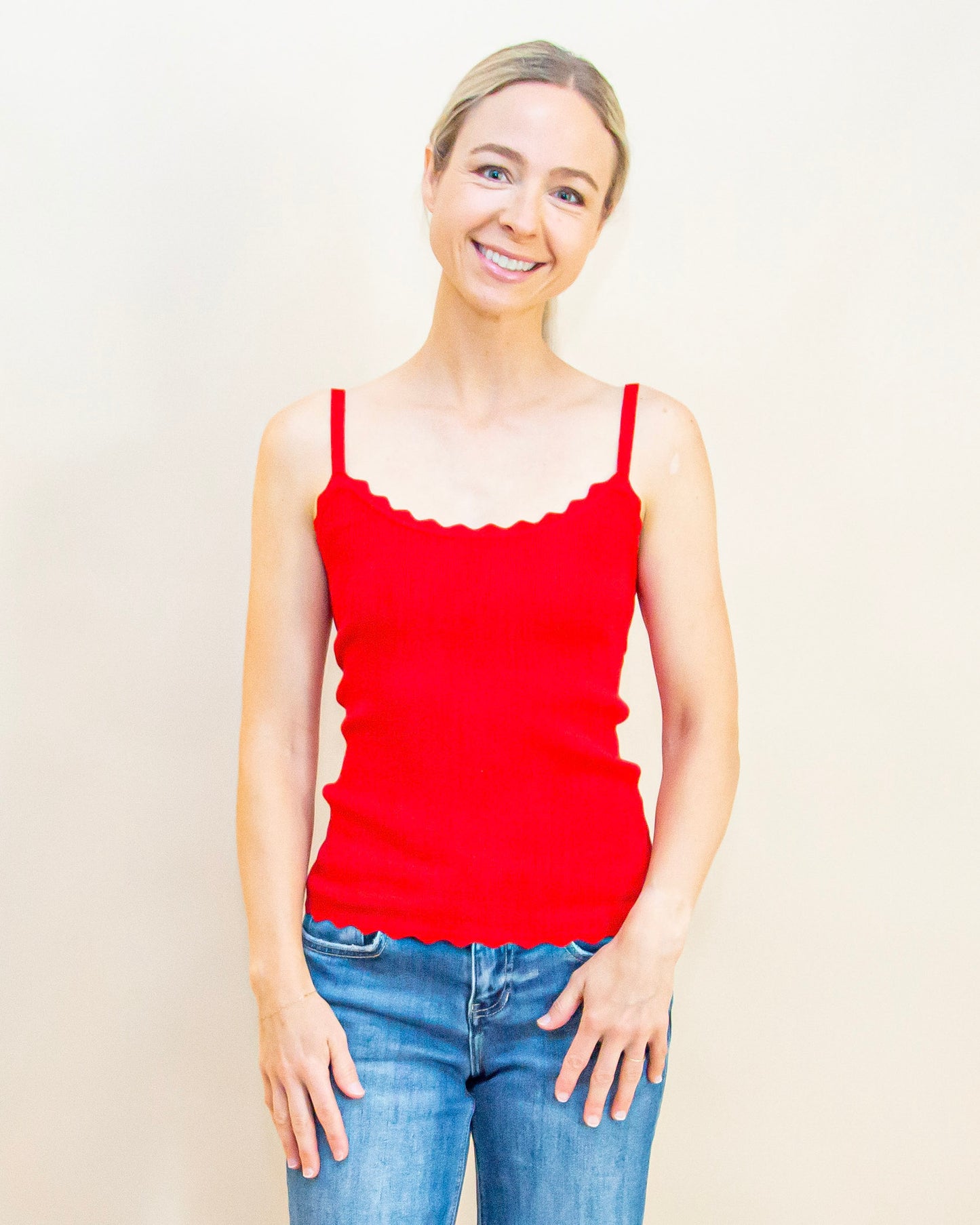 Sweet Tea Time Cami in Red (9003548770555)