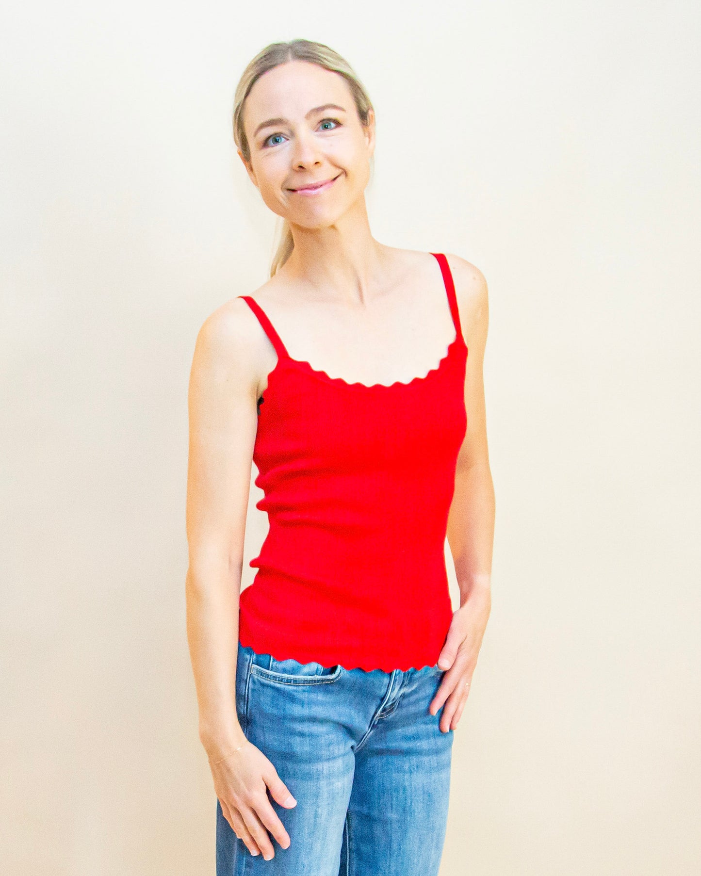 Sweet Tea Time Cami in Red (9003548770555)