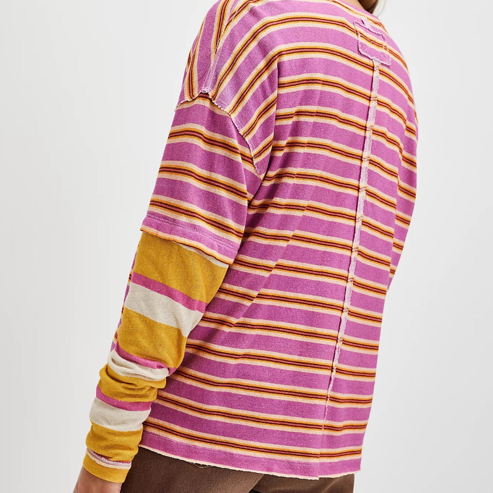 Nina Stripe Longsleeve in Lilac Combo (8965243142395)