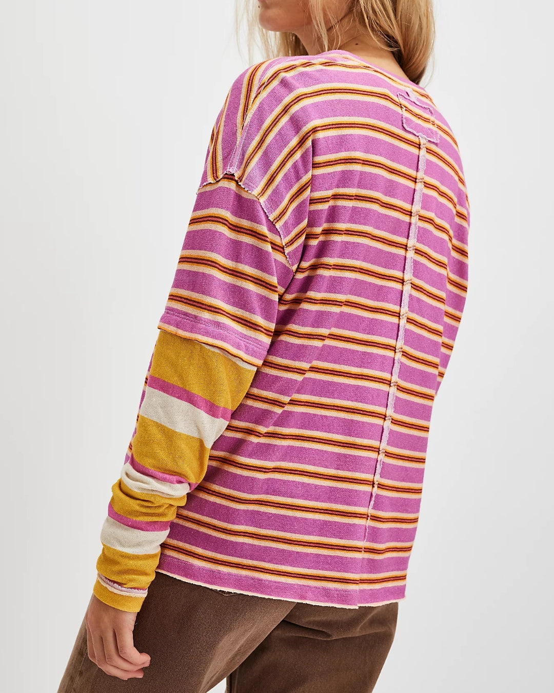 Nina Stripe Longsleeve in Lilac Combo (8965243142395)