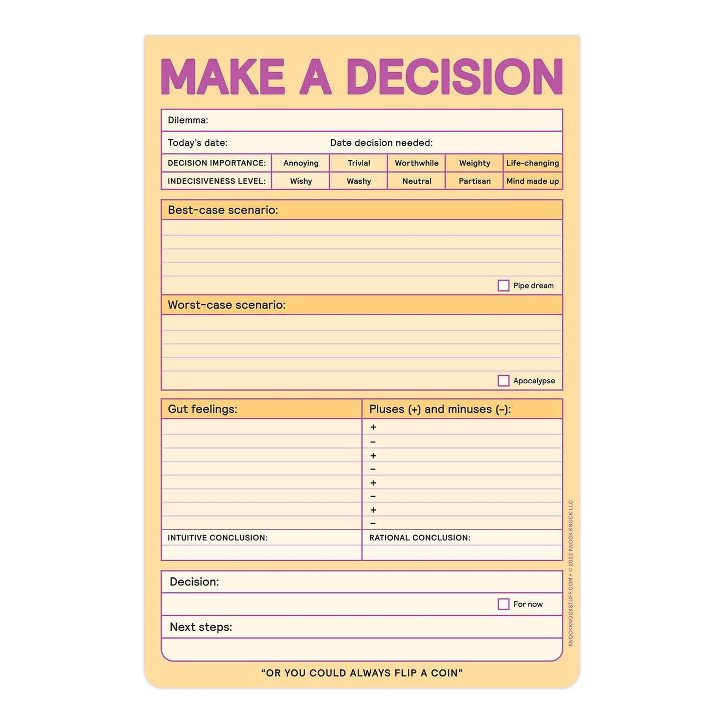 Make a Decision Pad (Pastel Version) (8907322687739)