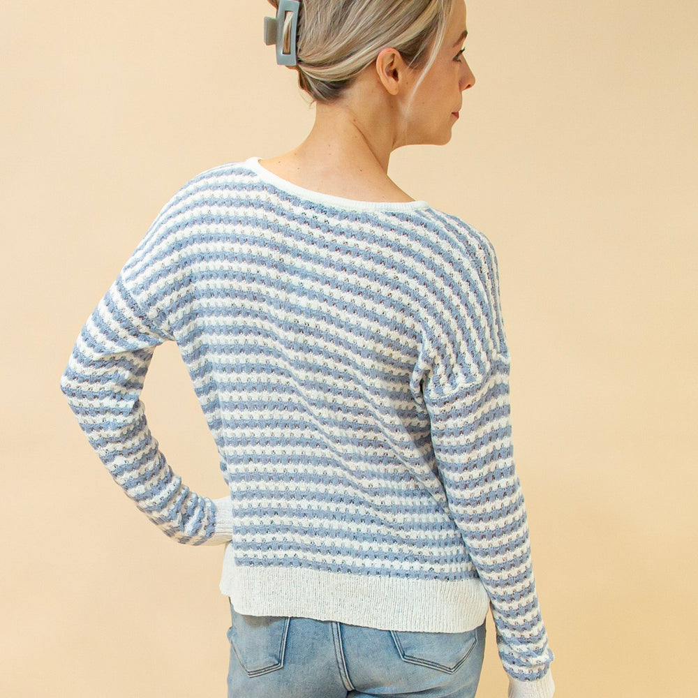 
                  
                    Serene Days Stripe Sweater in Blue (8931861004539)
                  
                