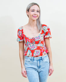  Renelle Floral Top in Tango (8178904793339)