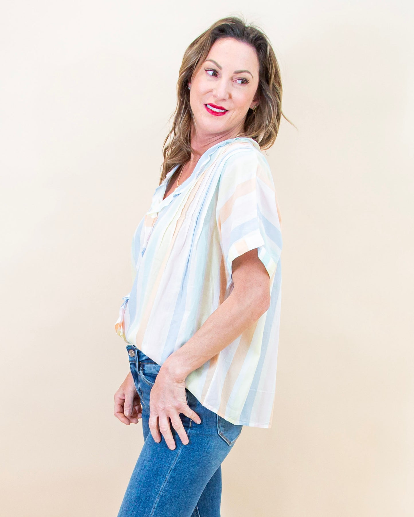 Natural Charm Blouse in Cream (8988221538555)