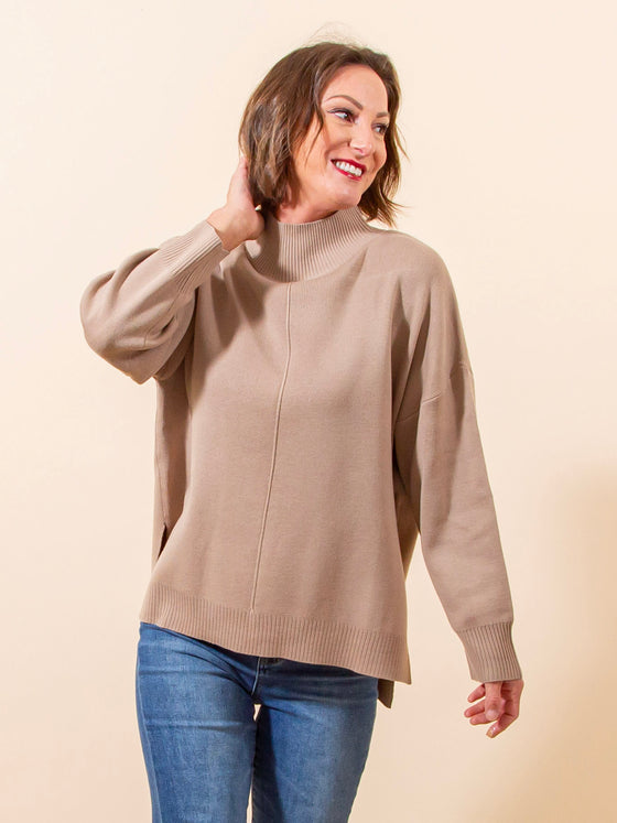 Elegantly Cozy Sweater in Taupe (8154987364603)