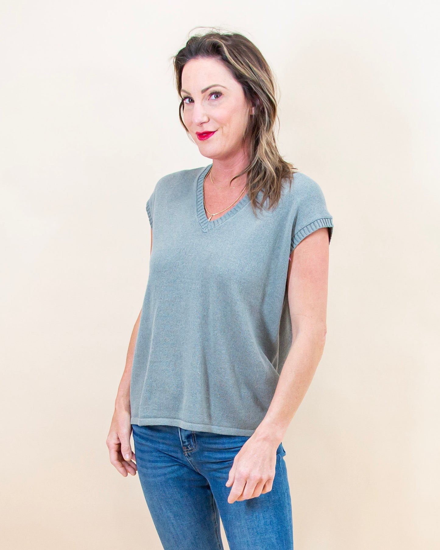 Centering Comfort Top in Slate (8992696238331)