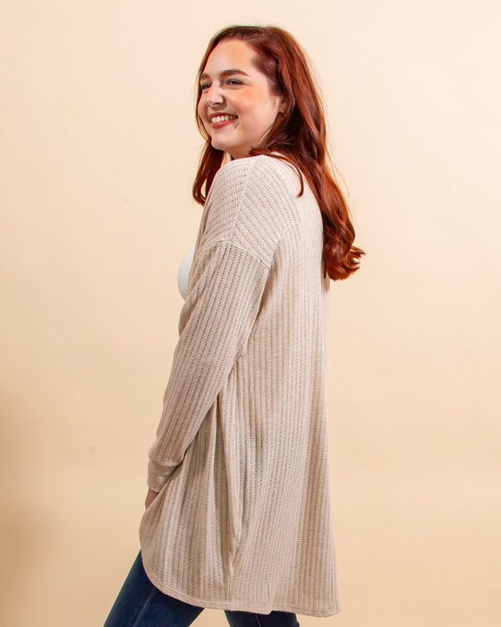 Open Road Cardigan in Taupe (8154907541755)