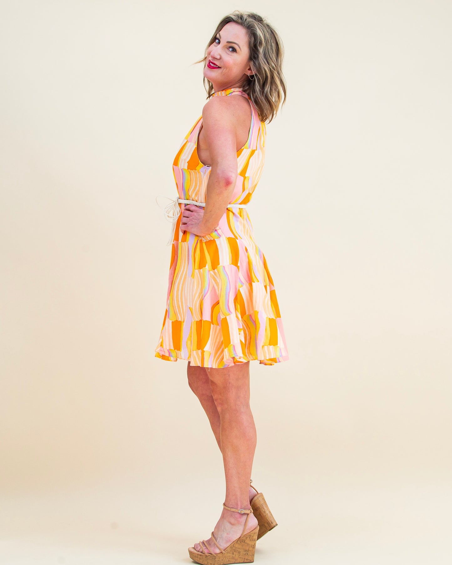 New Obsession Dress in Orange Lavender (8287313330427)