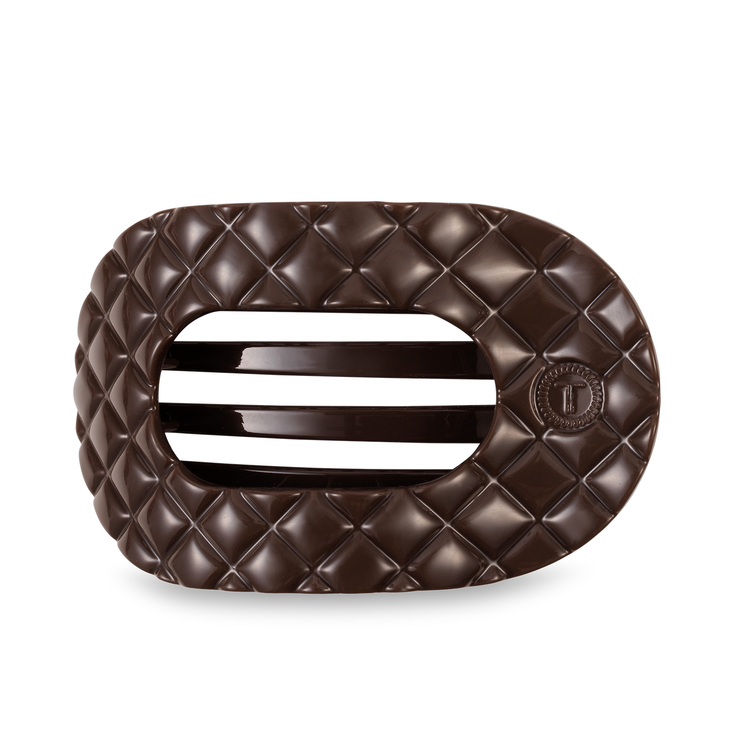 Flat Round Hair Clip | Large | Truly Taupe Quilted (9100171084027)