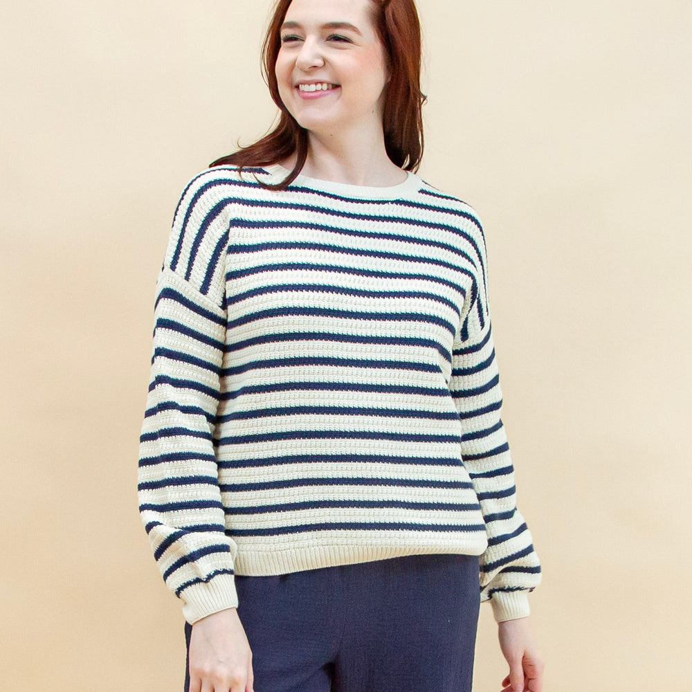 Simply Timeless Stripe Sweater in Ivory (8955518025979)