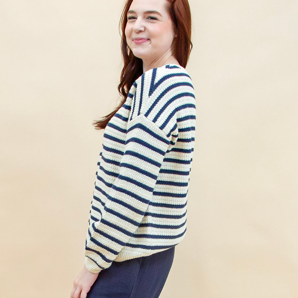 Simply Timeless Stripe Sweater in Ivory (8955518025979)