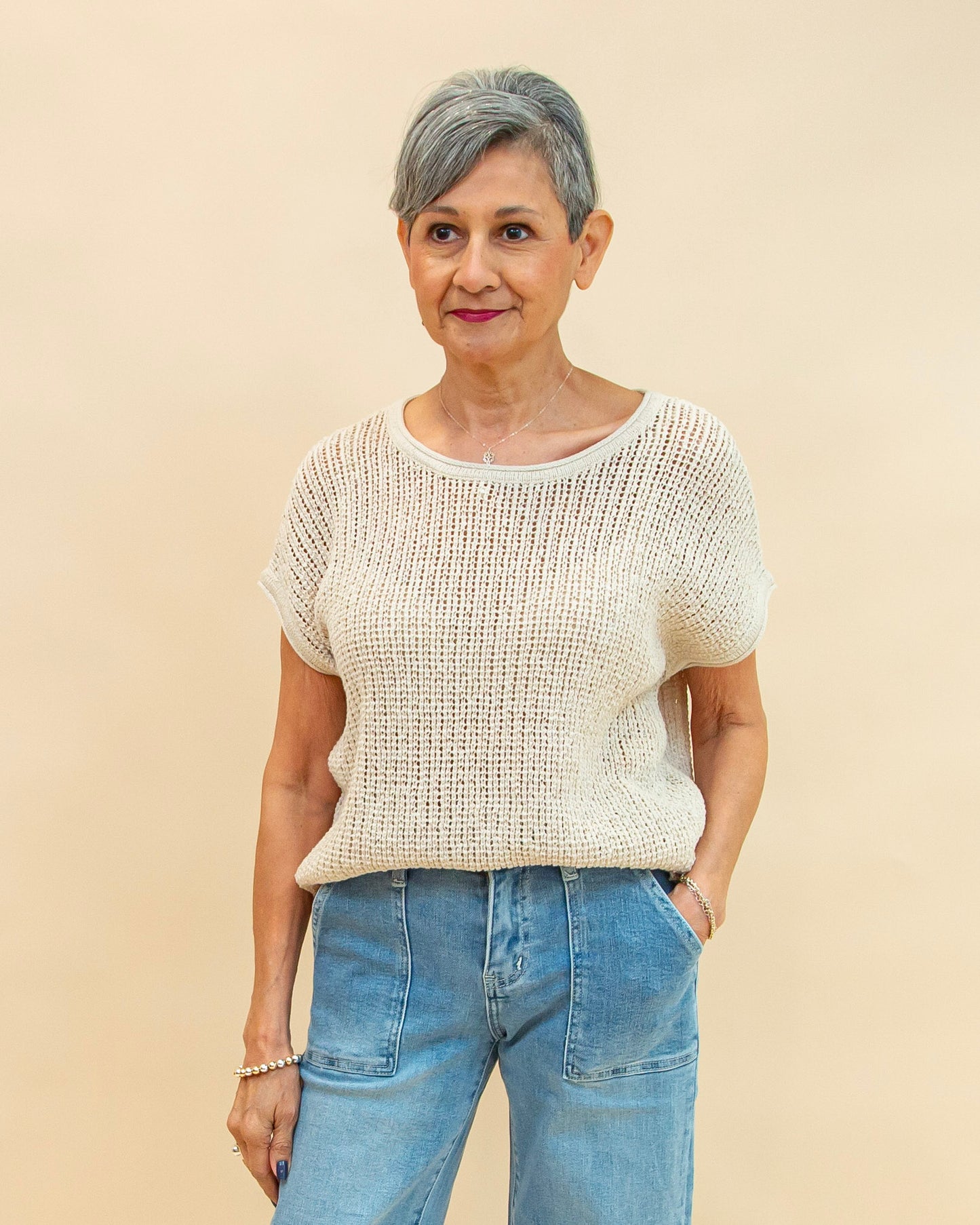 Soft Focus Knit Top in Natural (8988221767931)