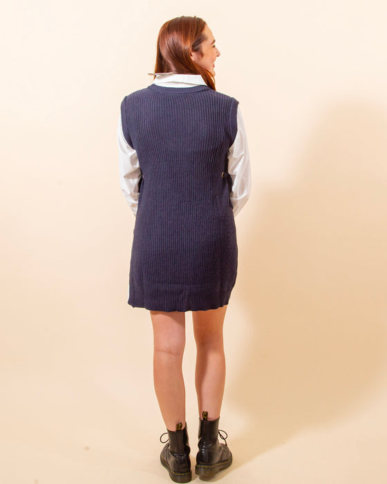 New In Town Sweater Dress in Navy (8154986709243)