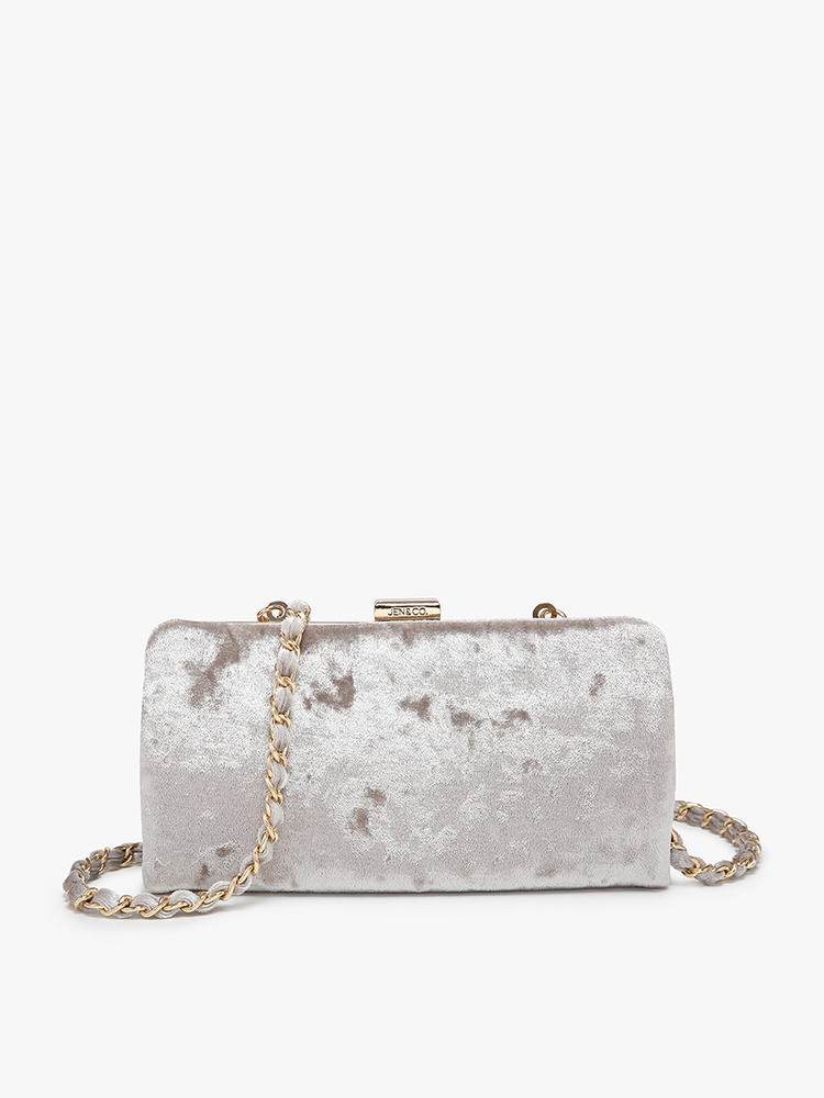 WL2339V Sue Velvet Wallet Pouch Crossbody: White (8894442111227)