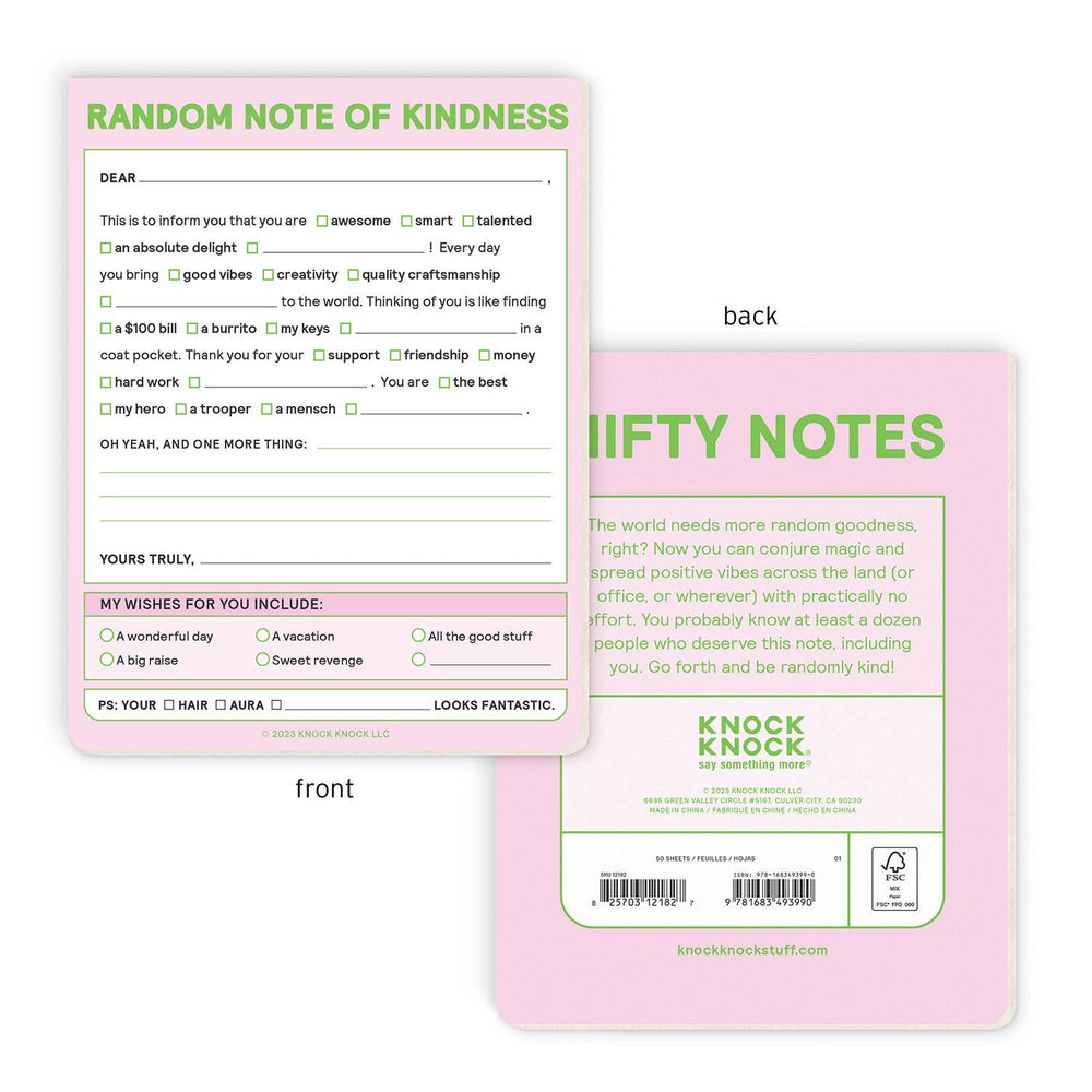 Random Note of Kindness Nifty Note Pad (Pastel Version) (8907322884347)