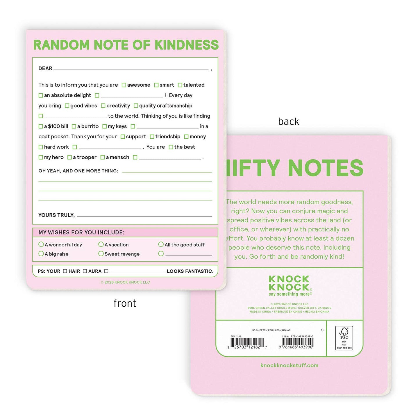 Random Note of Kindness Nifty Note Pad (Pastel Version) (8907322884347)