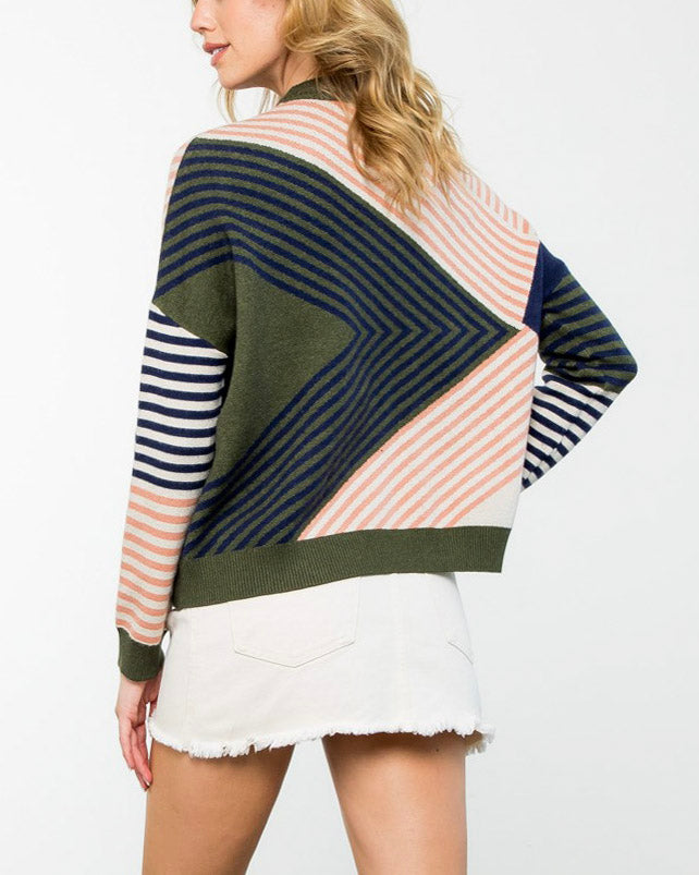 Aligned With You Sweater in Olive (9089268416763)