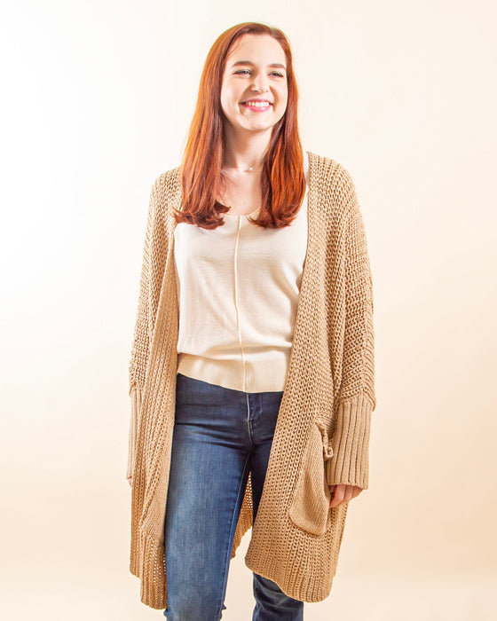 Cozy Comes First Cardi in Taupe (8157317857531)