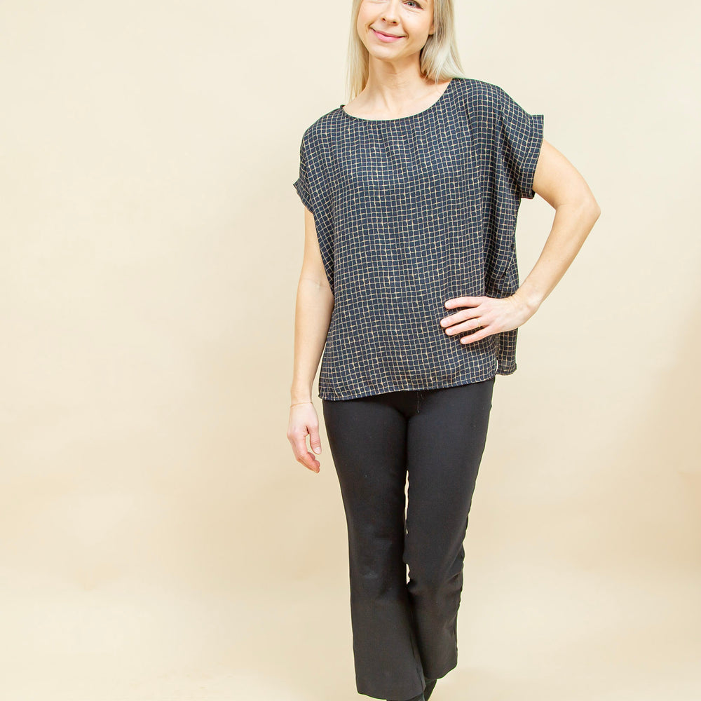 
                  
                    Next In Line Top in Navy/Taupe (8921867518203)
                  
                