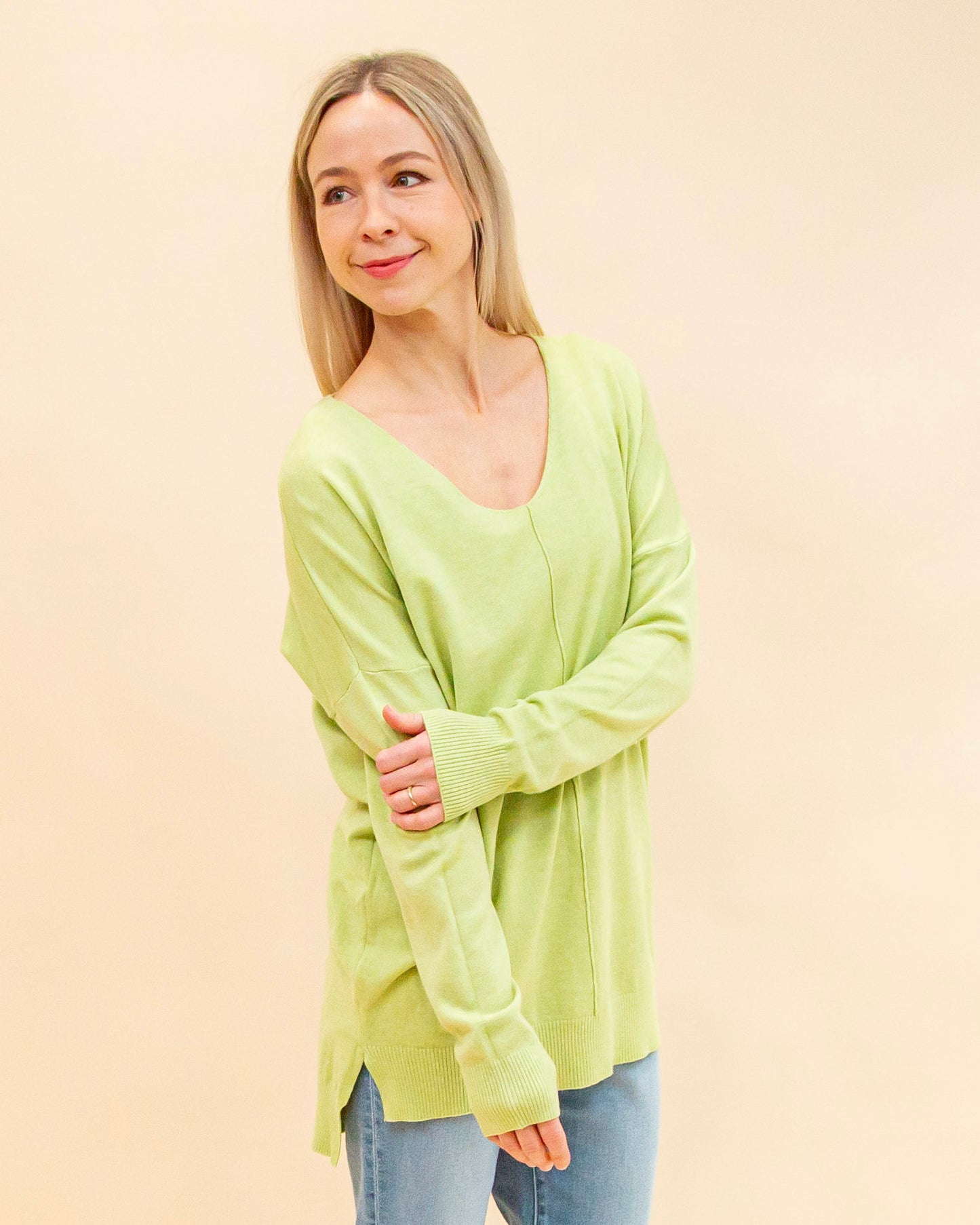 Go Your Own Way Sweater in Heather Matcha Green (8904839266555)