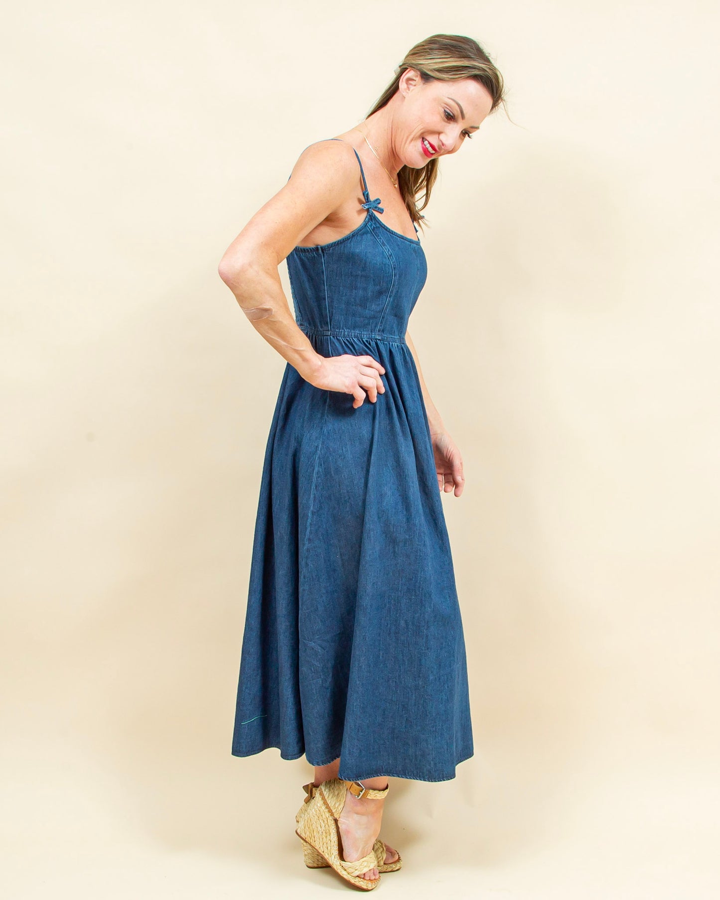 Dreamy Days Midi Dress in Denim (8955542765819)