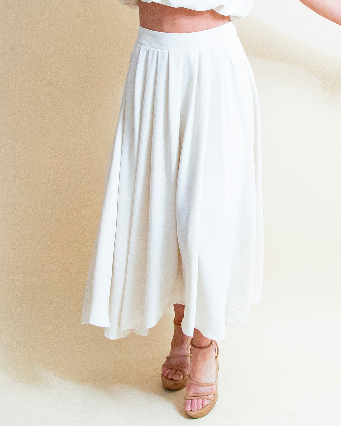 Can't Help Loving Midi Skirt in Cream (8327071662331)