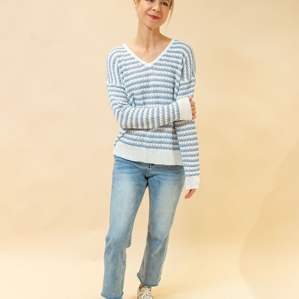 
                  
                    Serene Days Stripe Sweater in Blue (8931861004539)
                  
                