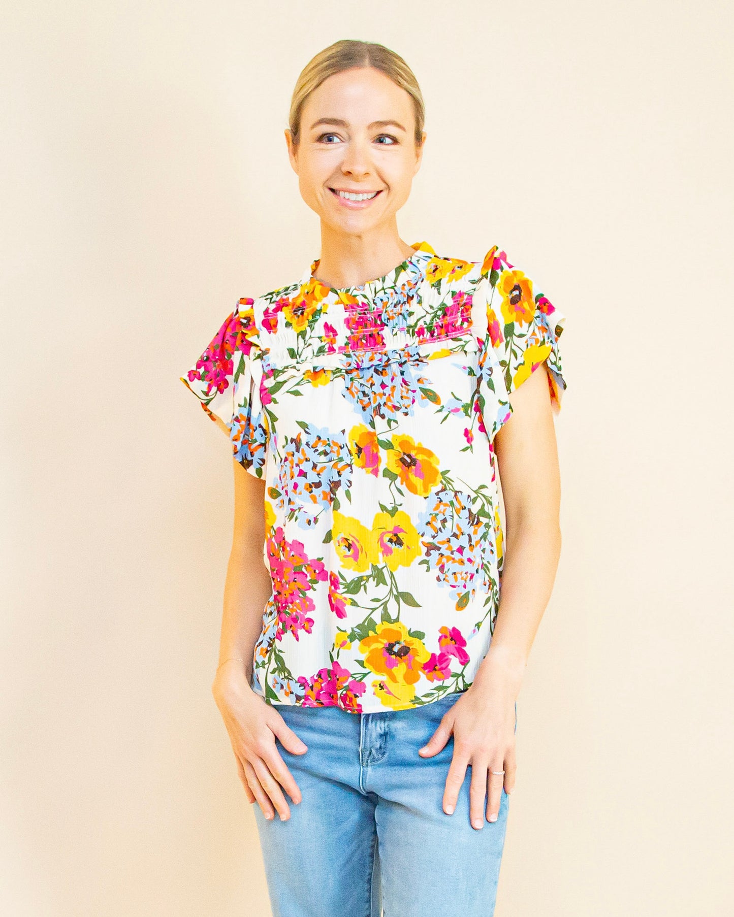 Blossom Breeze Blouse in Cream (9015429038331)
