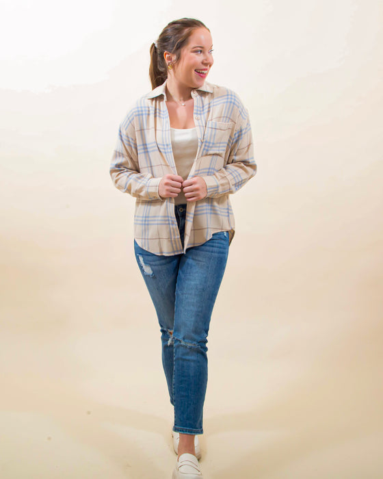 River Plaid Button Up in Birch (8146324586747)
