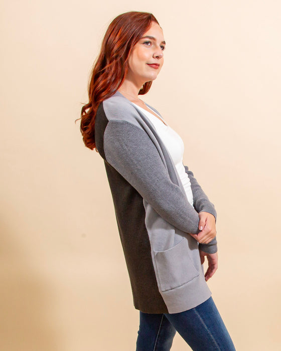 Great To Know Cardigan in Grey (8154907640059)