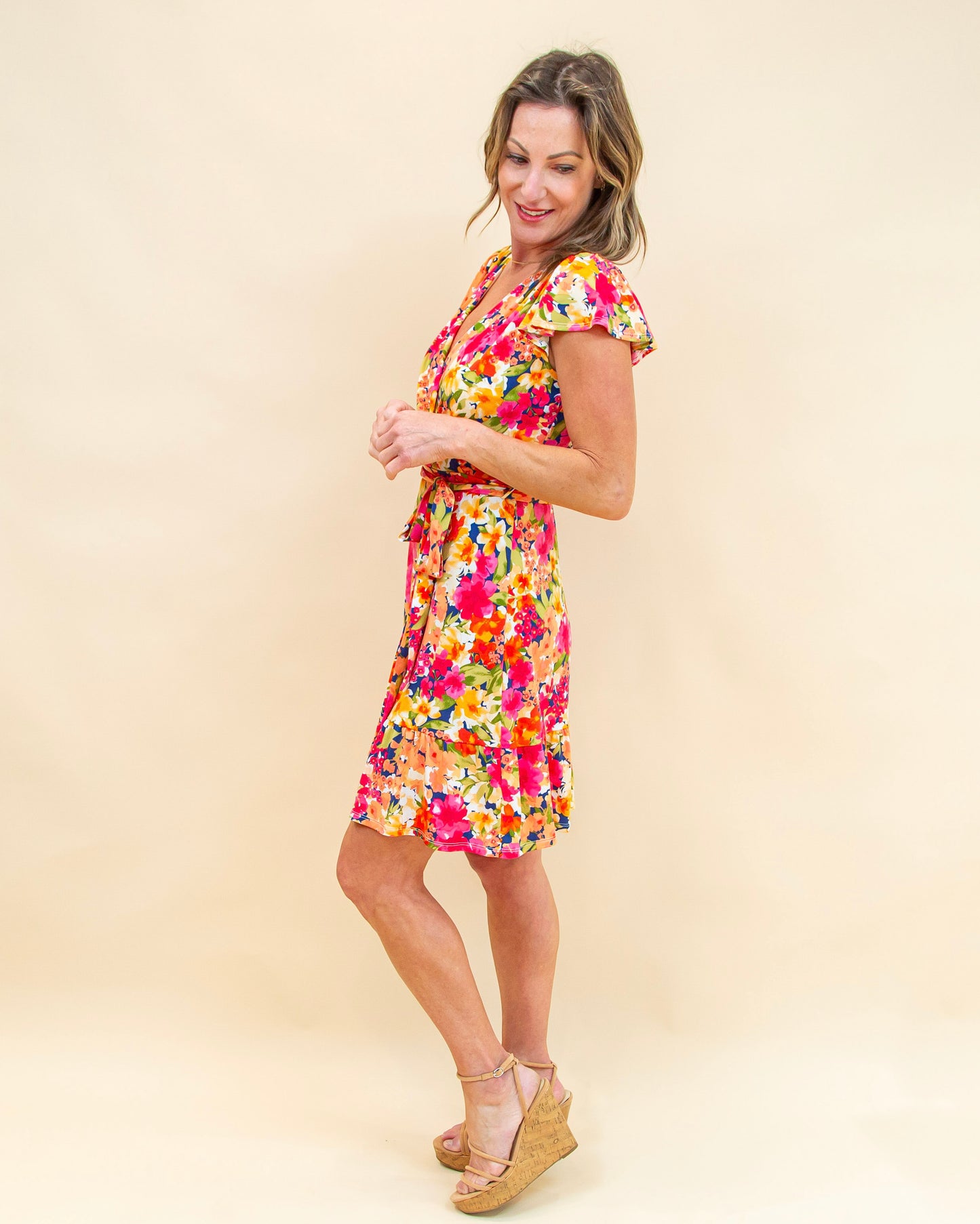 Summer Fling Dress in Blue Multi Floral (8965988352251)