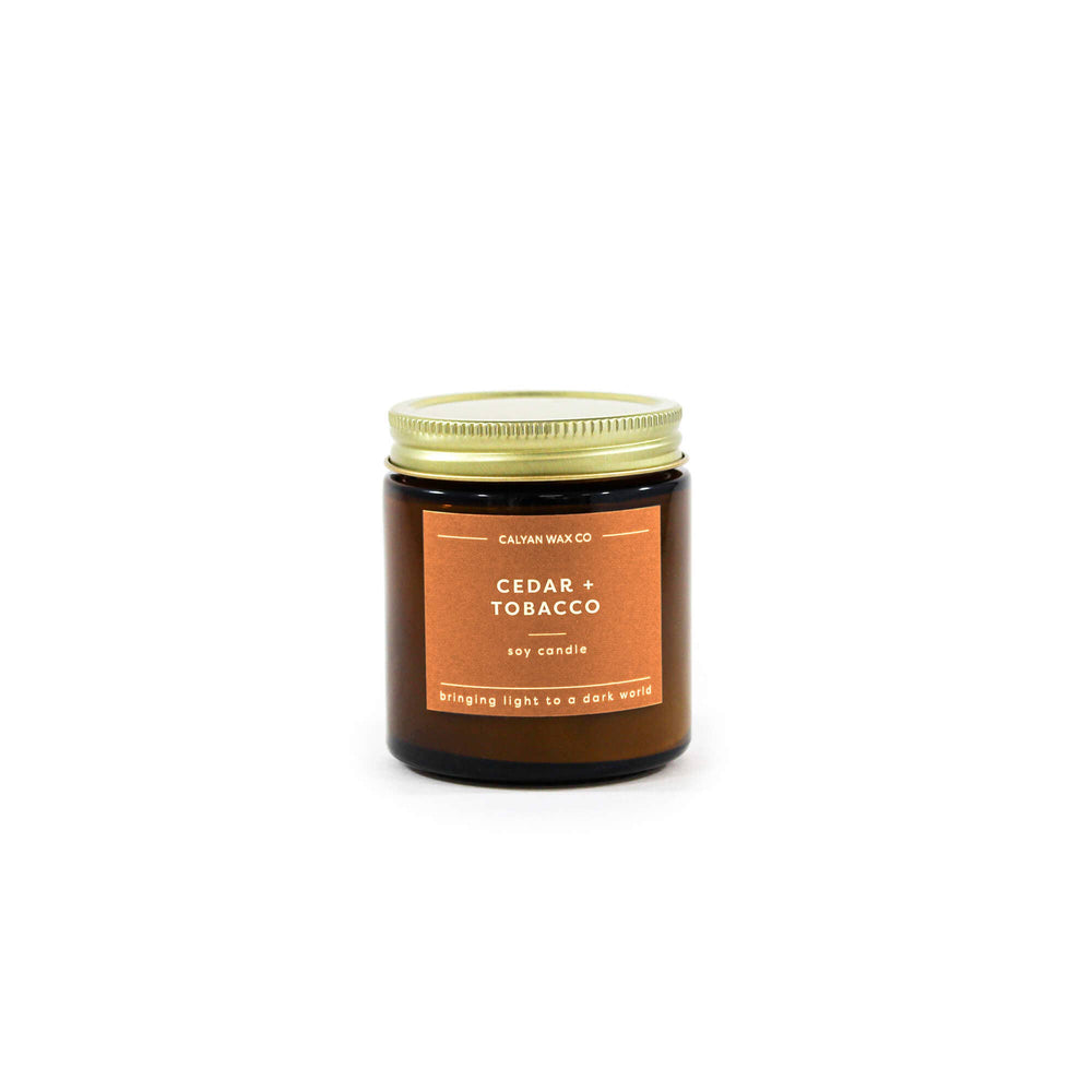 
                  
                    Cedar + Tobacco - Mini Amber Jar Soy Candle (8921850740987)
                  
                