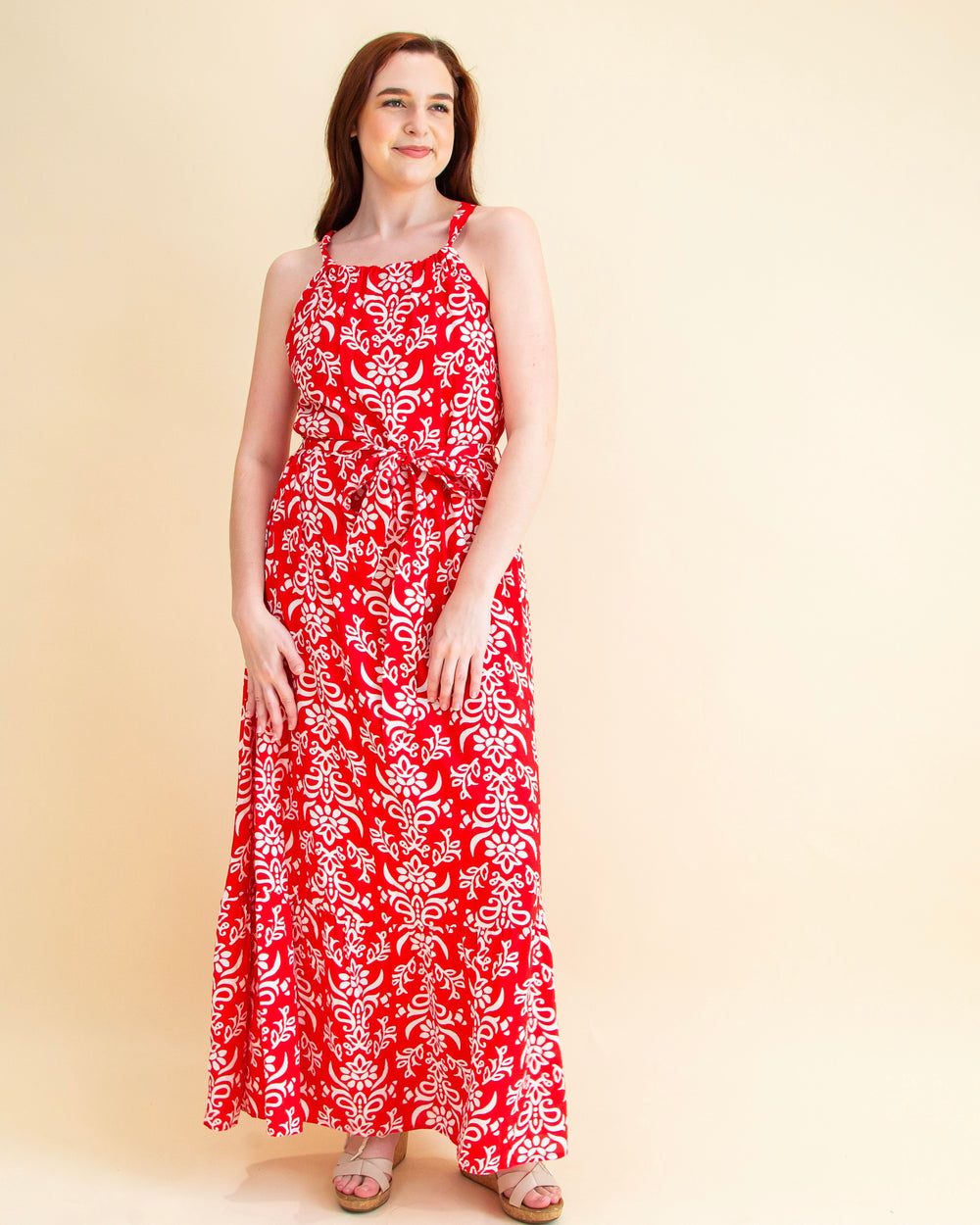 Sunset in the Sand Dress in Red (8550342230267)