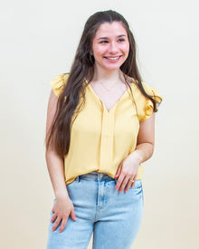  A Little Flare Top in Dusty Yellow (8327072579835)