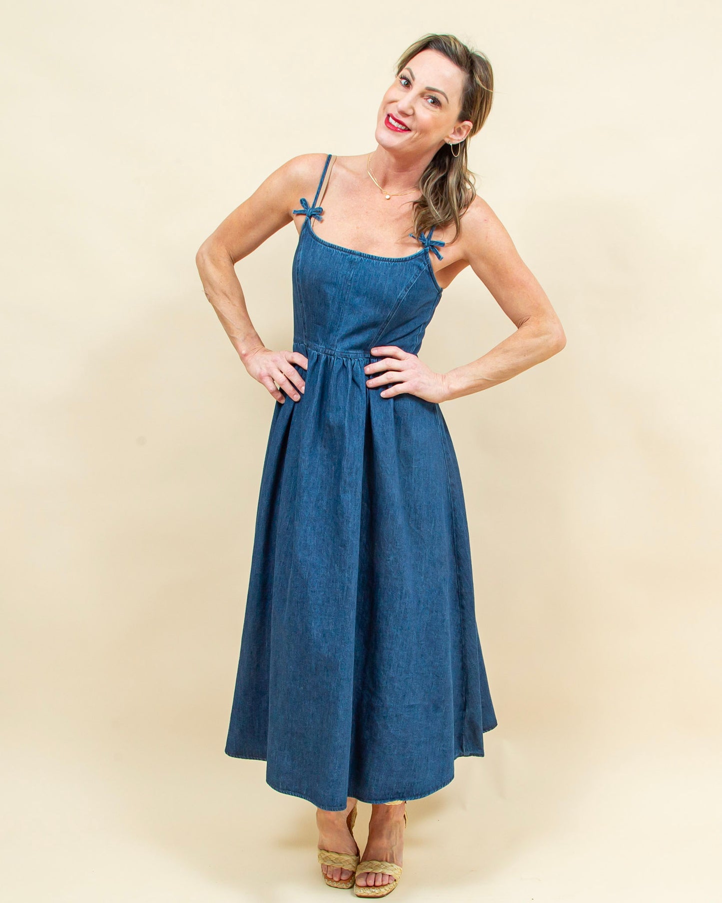 Dreamy Days Midi Dress in Denim (8955542765819)