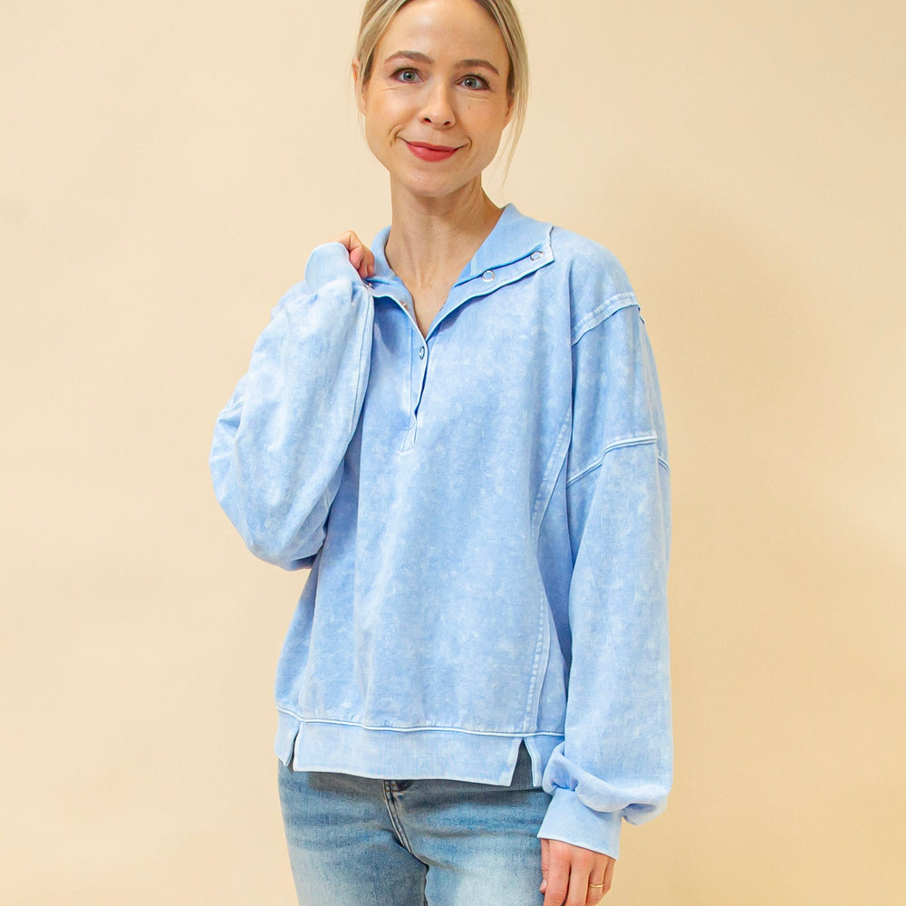 In A Snap Pullover in Light Blue (8931827581179)