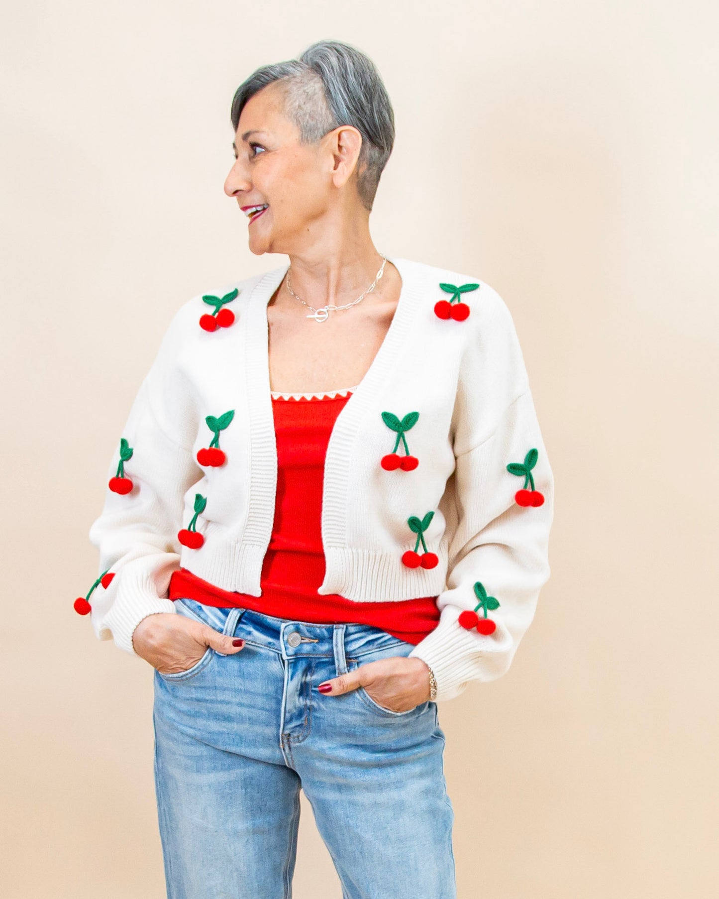 Cherry On Top Cardigan in Ivory (8955542831355)