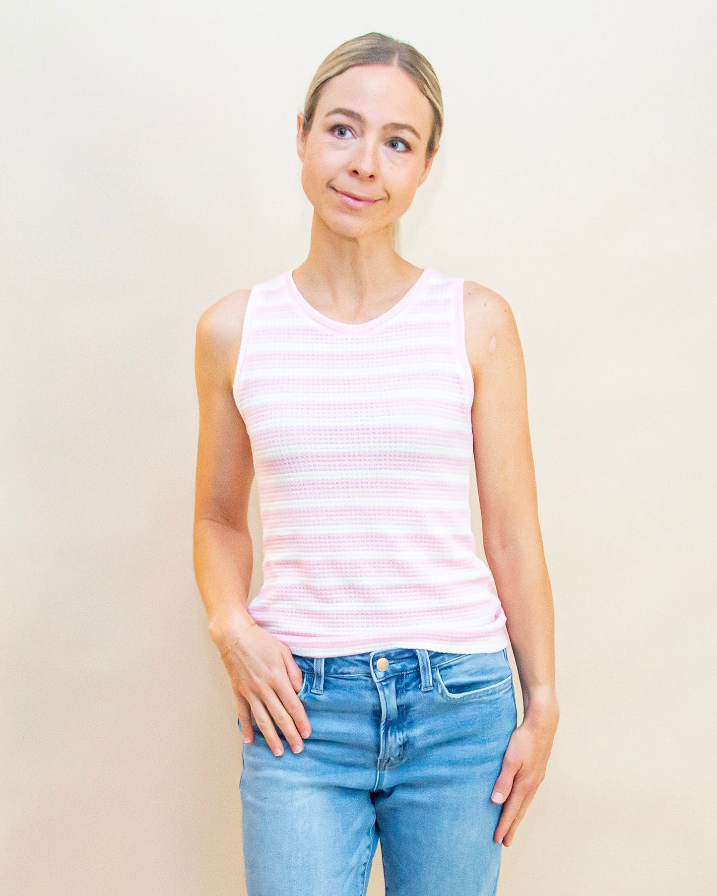 Instant Classic Stripe Tank in Pink (9015428907259)