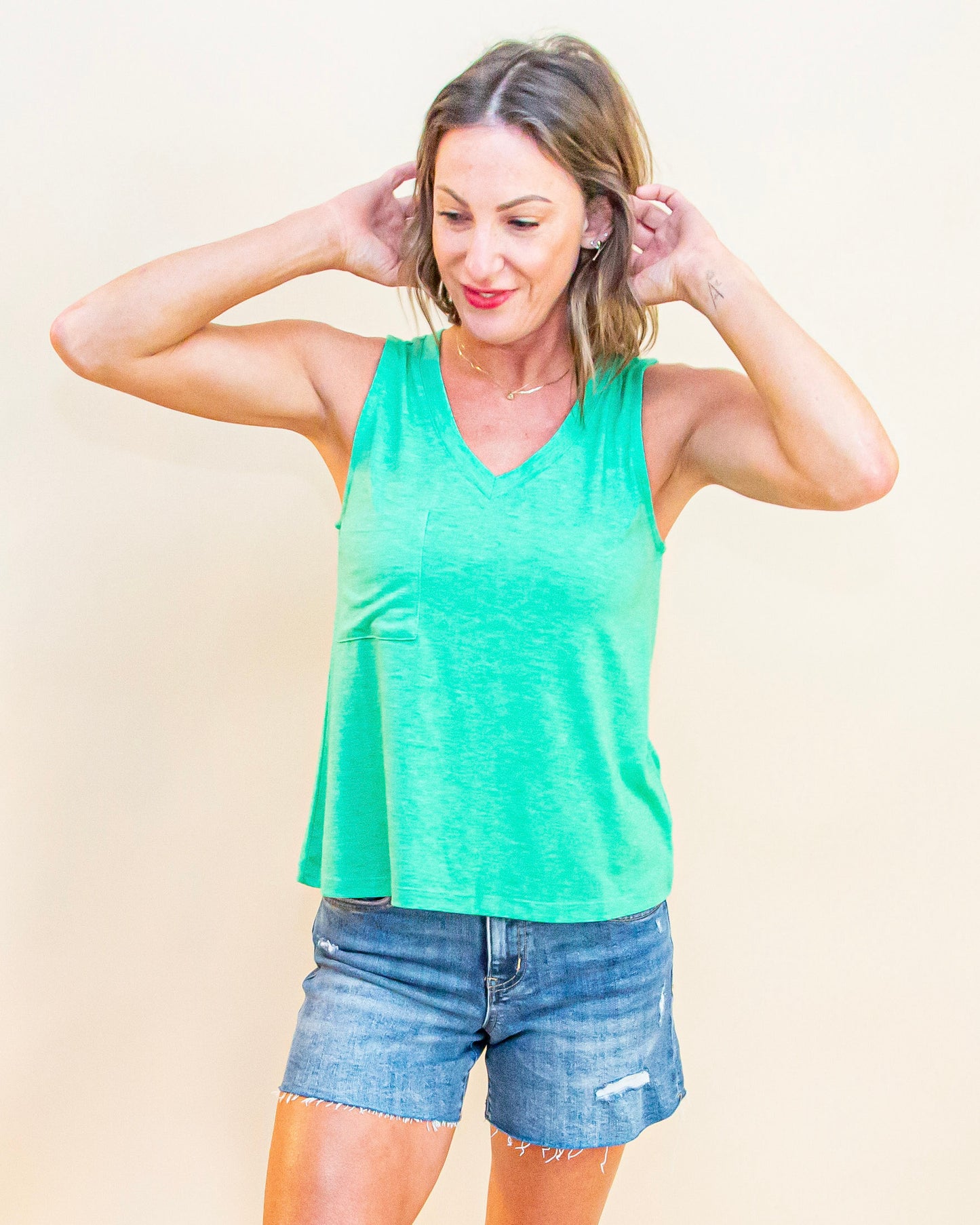 Easy Feeling Tank in Green (9015429366011)