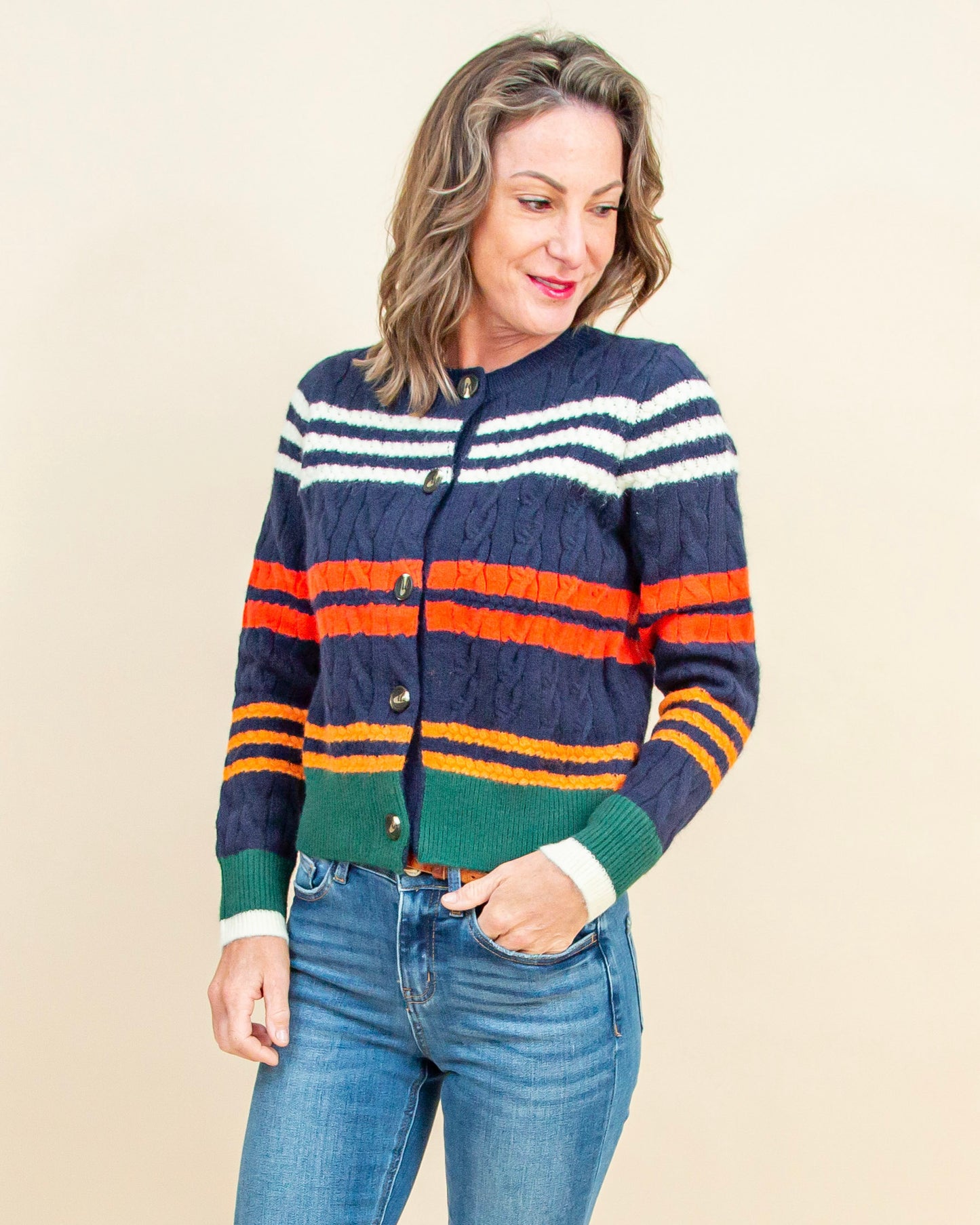 Color Pop Cardigan in Navy (9090309488891)