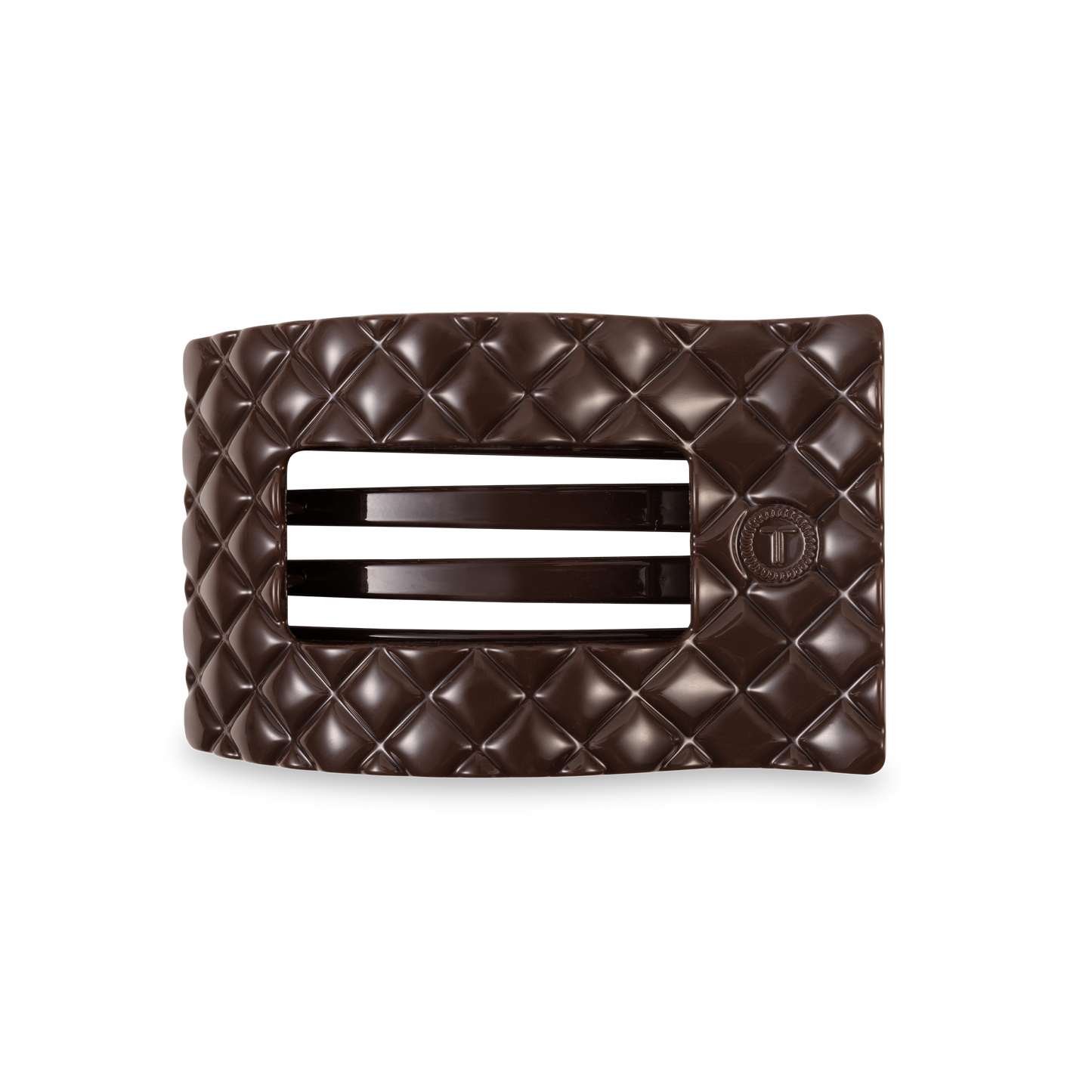 Flat Rectangle Hair Clip | Medium | Truly Taupe Quilted (9100171510011)