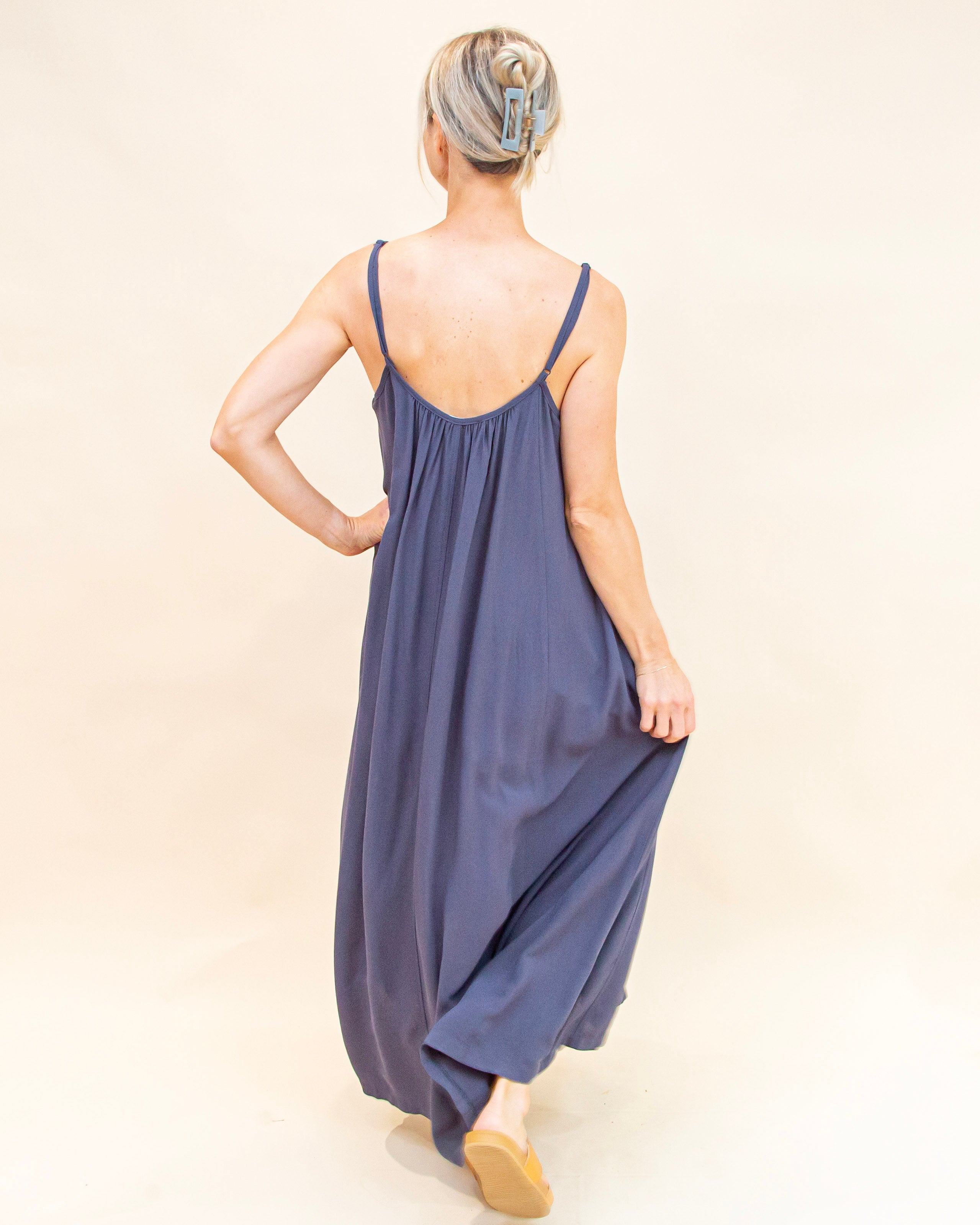 【SWIMCITY】long night dress Defitshape Women's Sain Nightgown Night Gown Cowl Neck Long