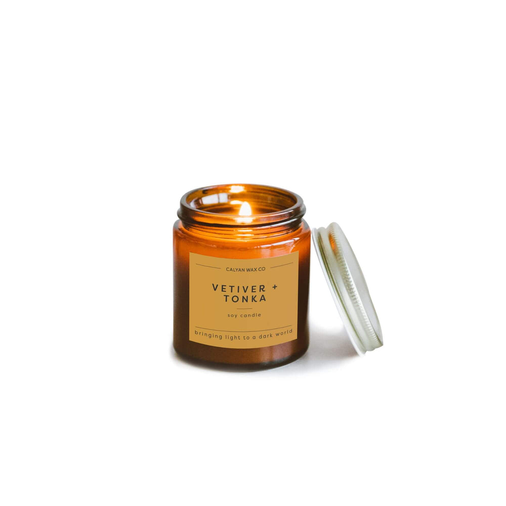 Vetiver + Tonka - Mini Amber Jar Soy Candle (8893109010683)